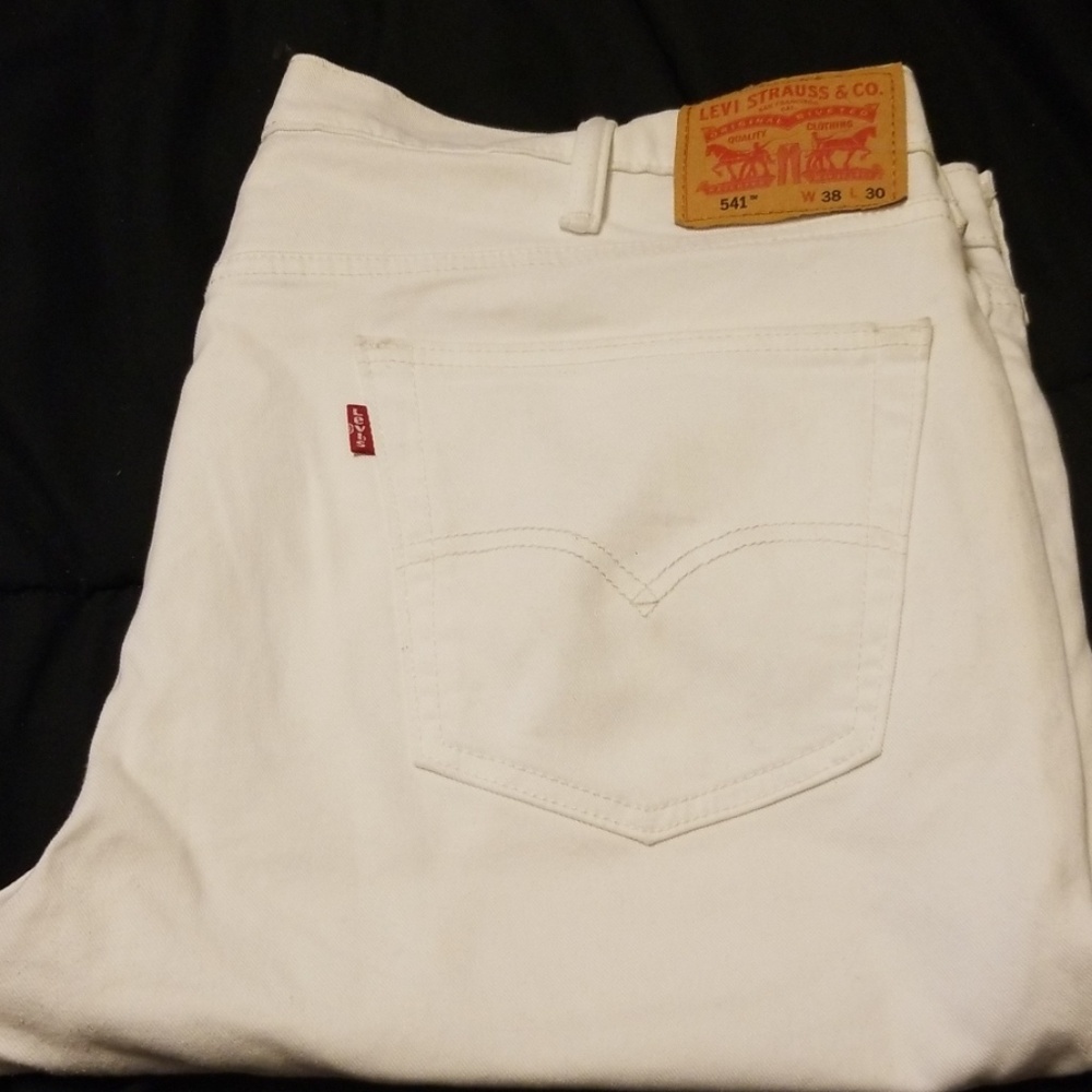 Mens White Levi Jeans 541